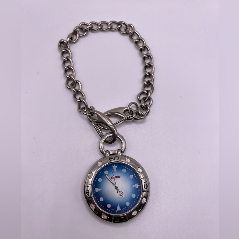 Dickies Pocket Watch w/ Chain – Needs Battery – Blue Dial